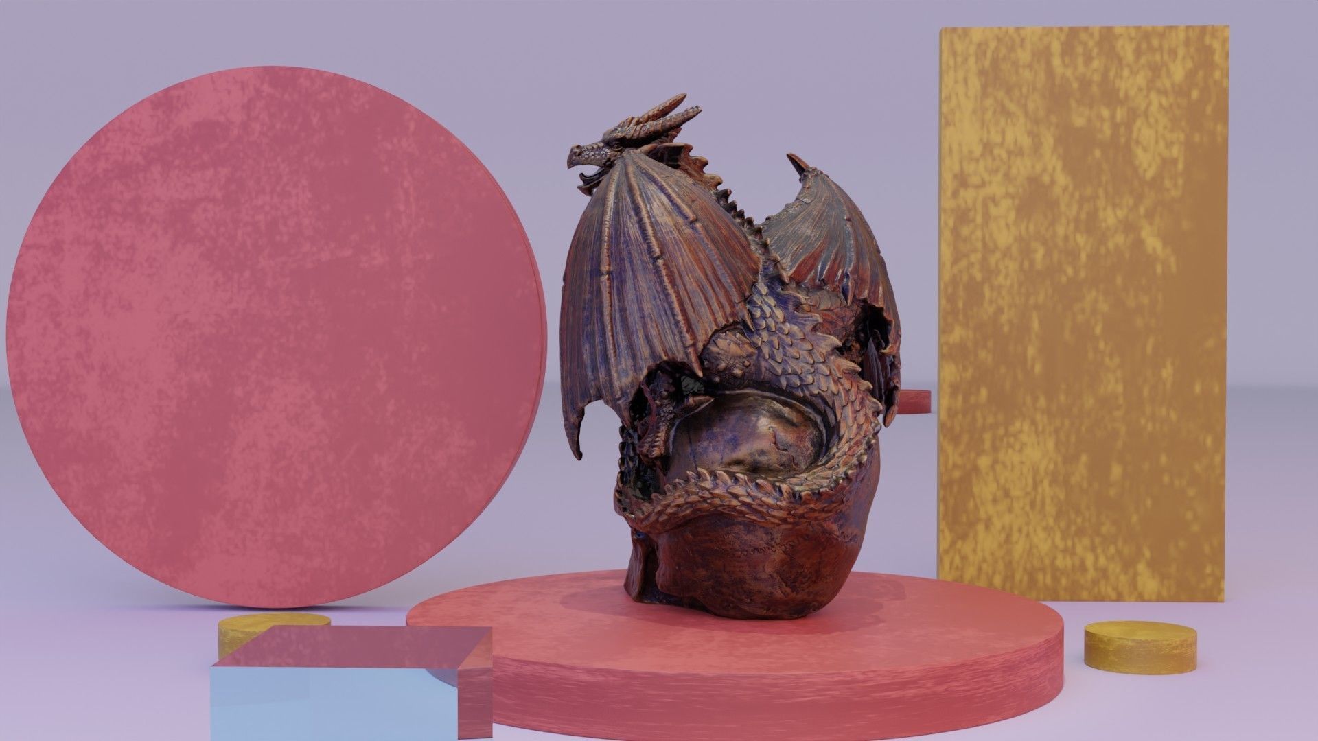 Dragon on skull high-poly 3D model_10