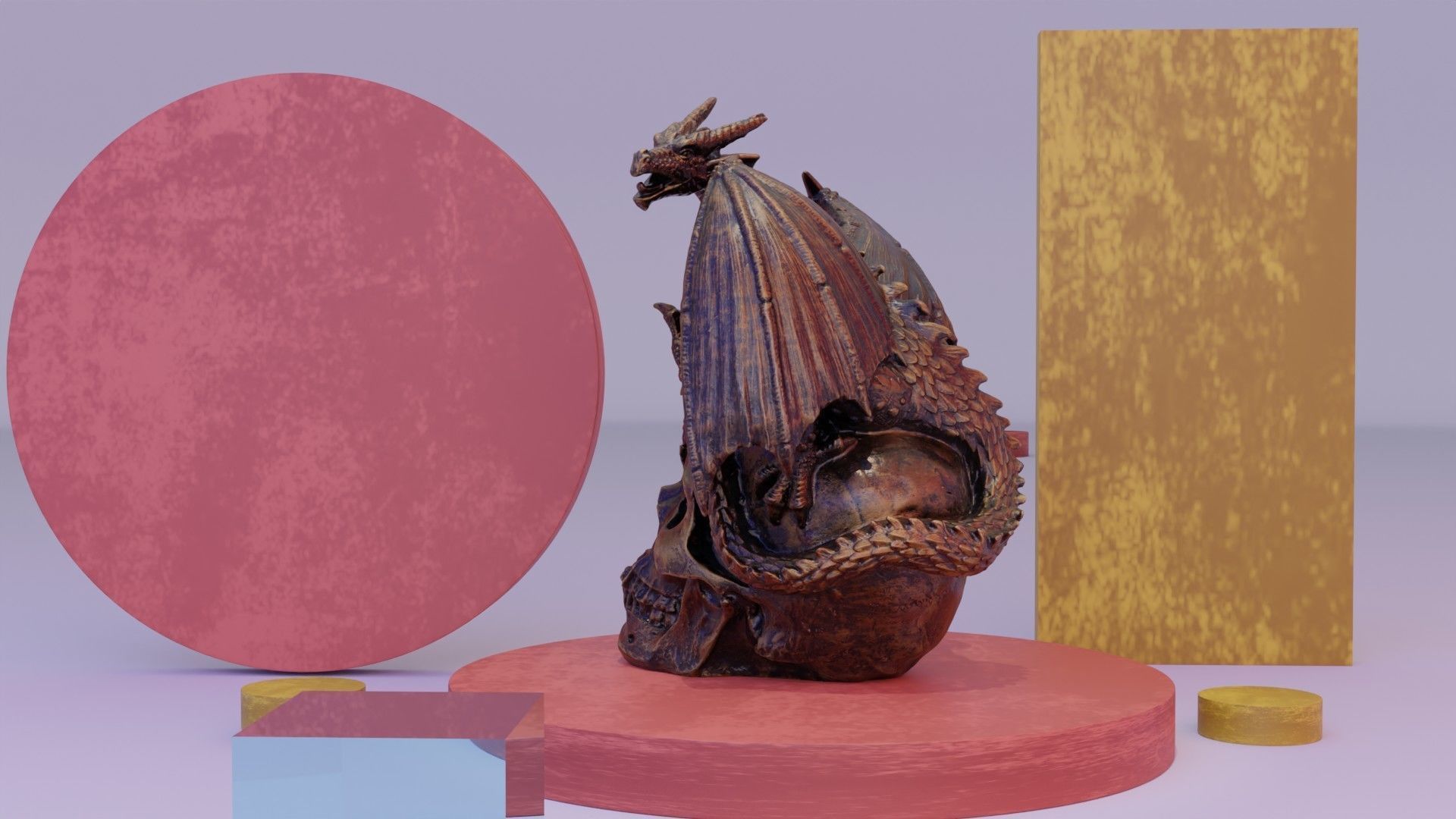 Dragon on skull high-poly 3D model_11