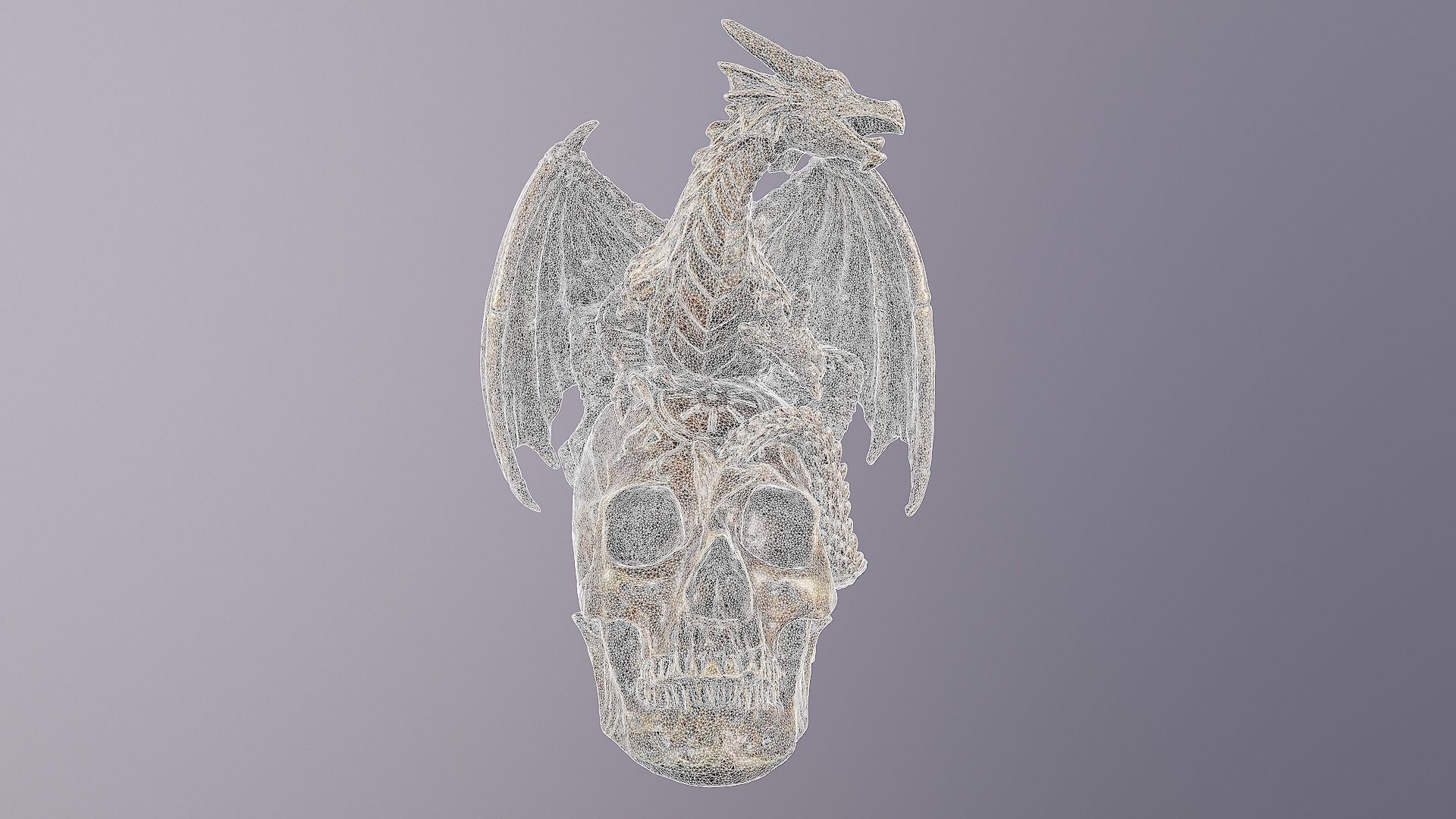 Dragon on skull high-poly 3D model_29
