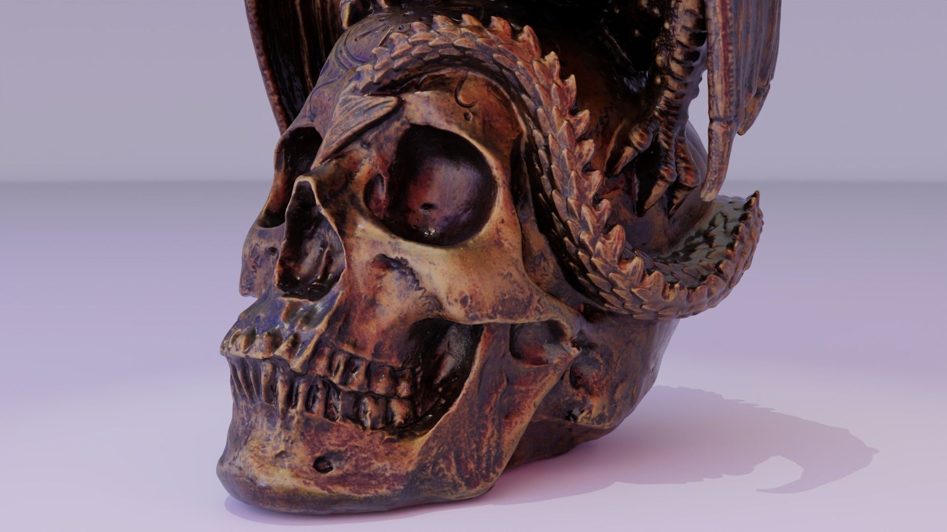Dragon on skull high-poly 3D model_22