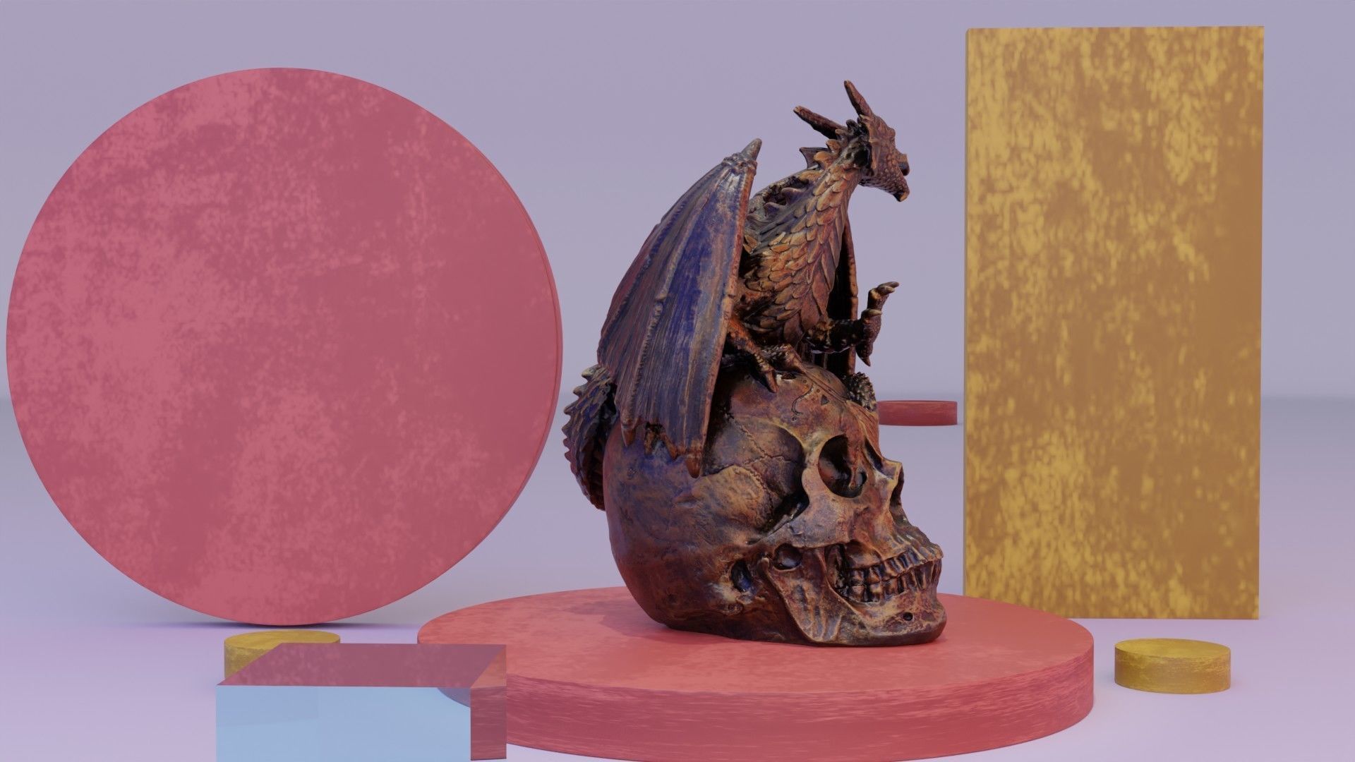 Dragon on skull high-poly 3D model_6