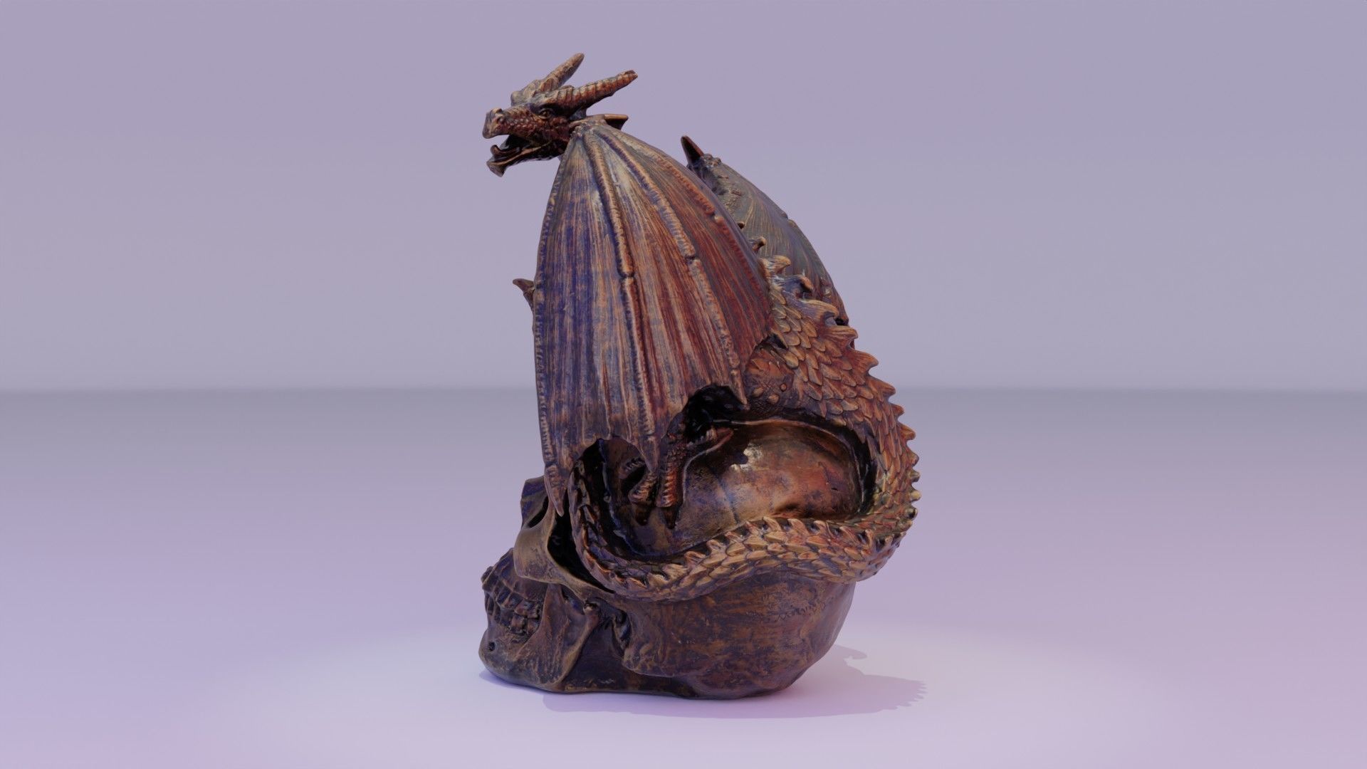 Dragon on skull high-poly 3D model_16