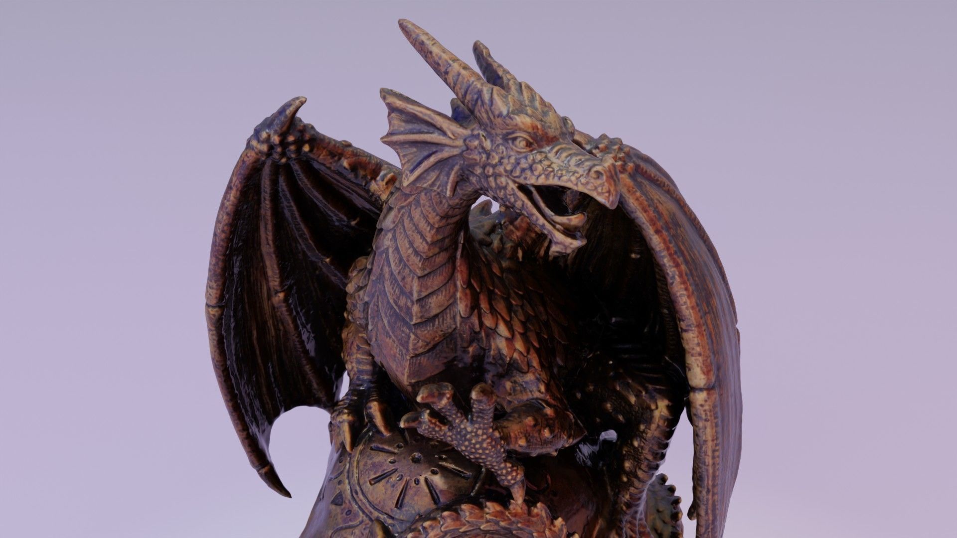 Dragon on skull high-poly 3D model_25