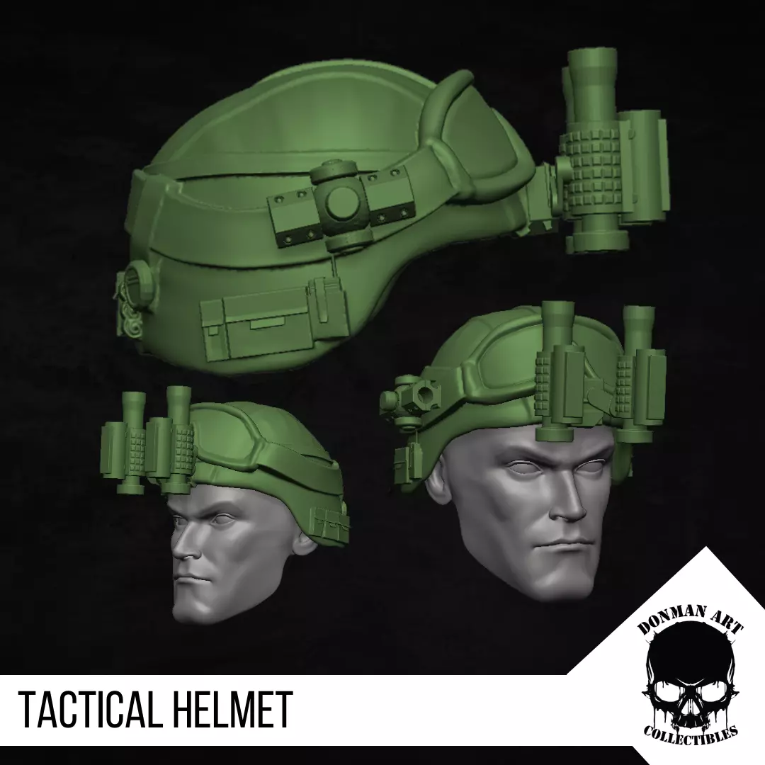 Tactical Helmet for 6 inch action figures 3D print model_0