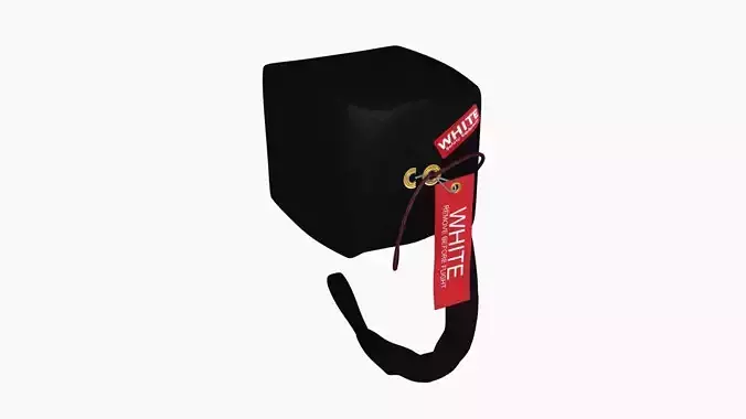 White Super Gas Parachute Low-poly 3D model