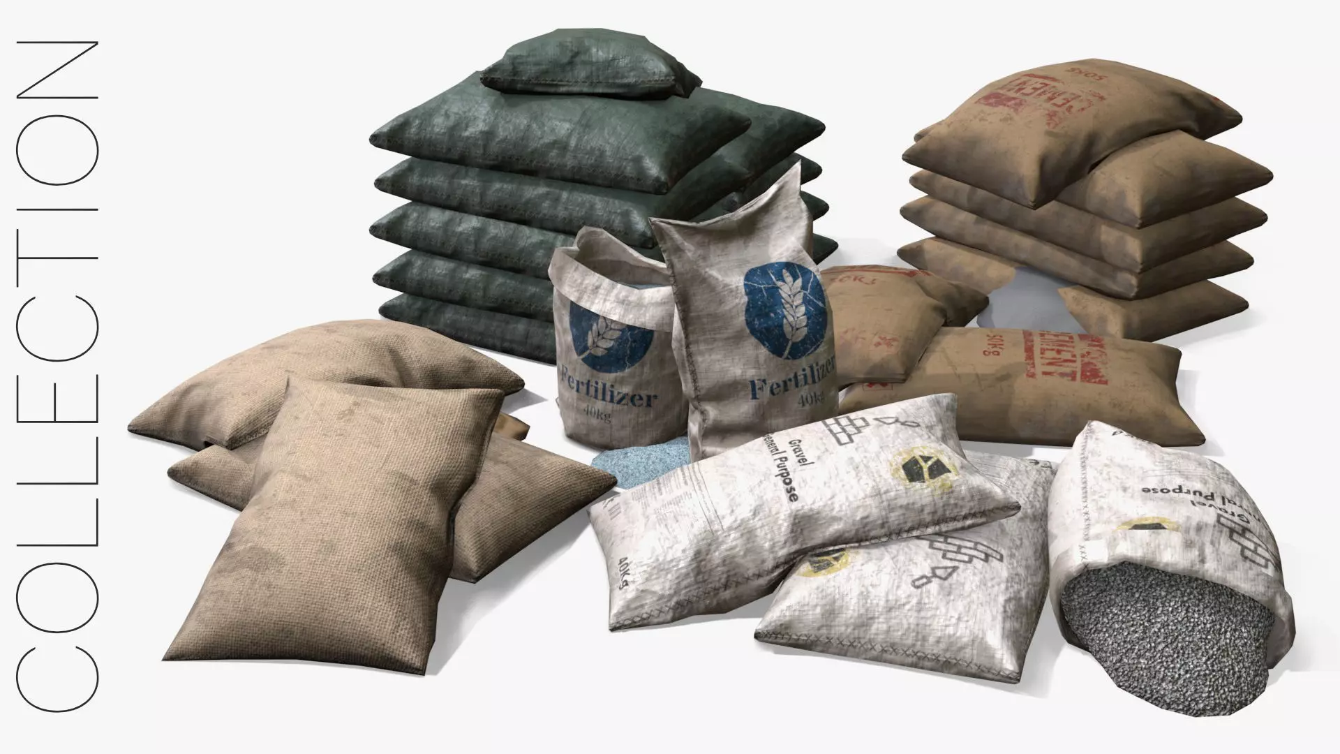 Bulk Bags Bundle Pack 3D Model Collection_0