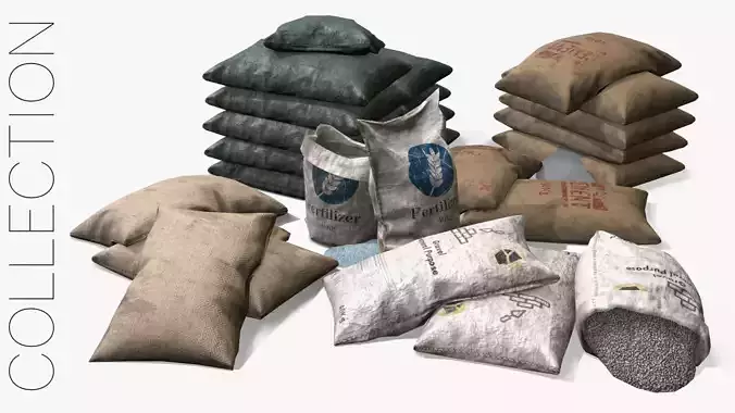 Bulk Bags Bundle Pack 3D Model Collection