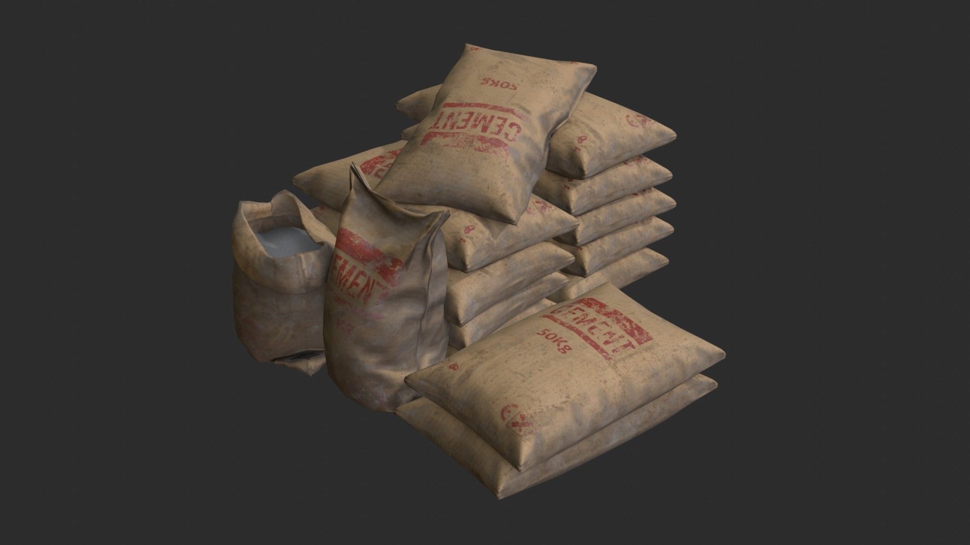 Bulk Bags Bundle Pack 3D Model Collection_3