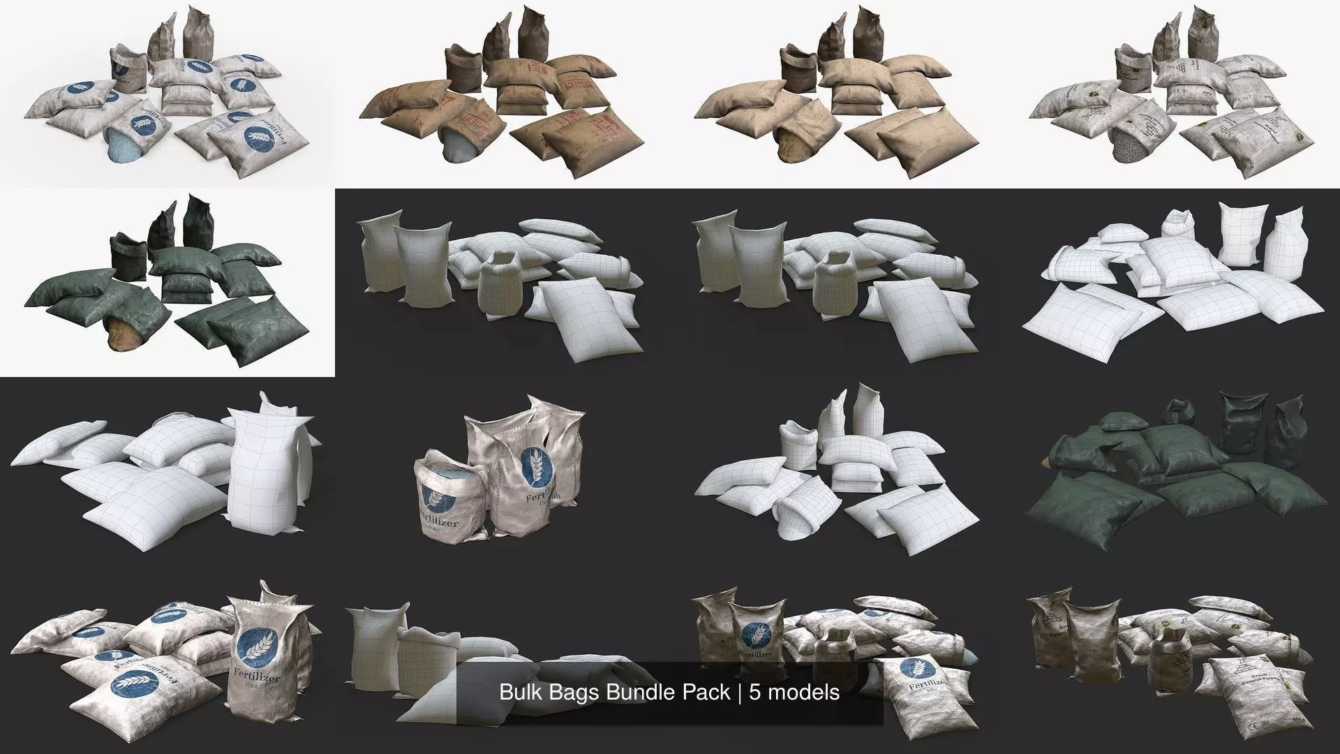 Bulk Bags Bundle Pack 3D Model Collection_1