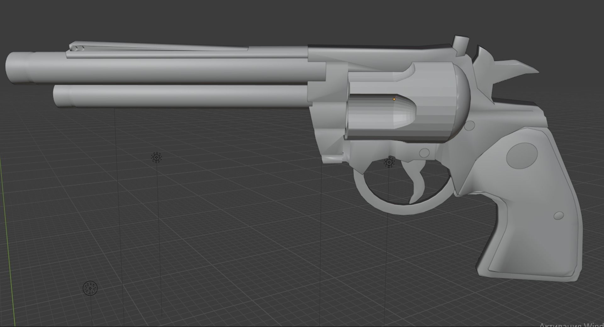handgun revolver 3D model_2