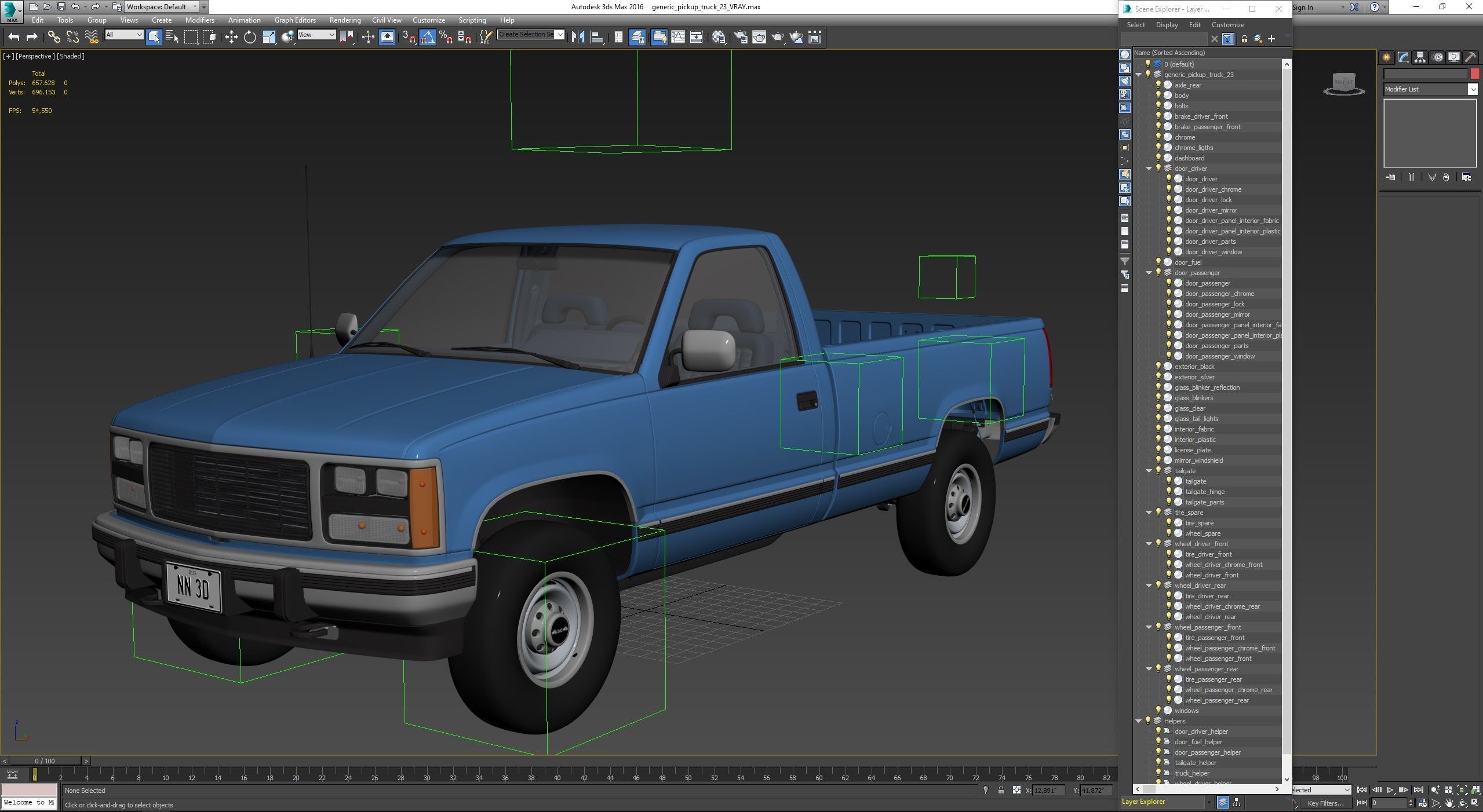 GENERIC PICKUP TRUCK 23 3D model_29