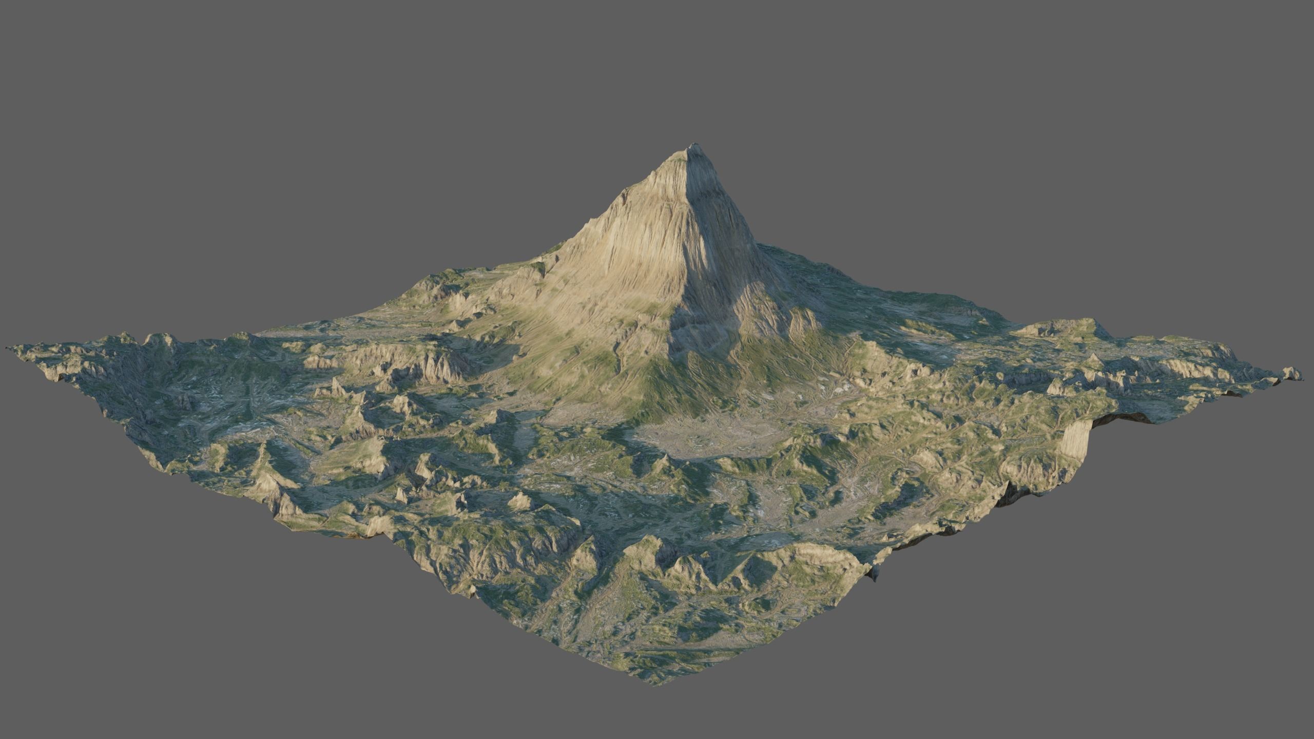 8K Mountain Valley Landscape 3D model_0