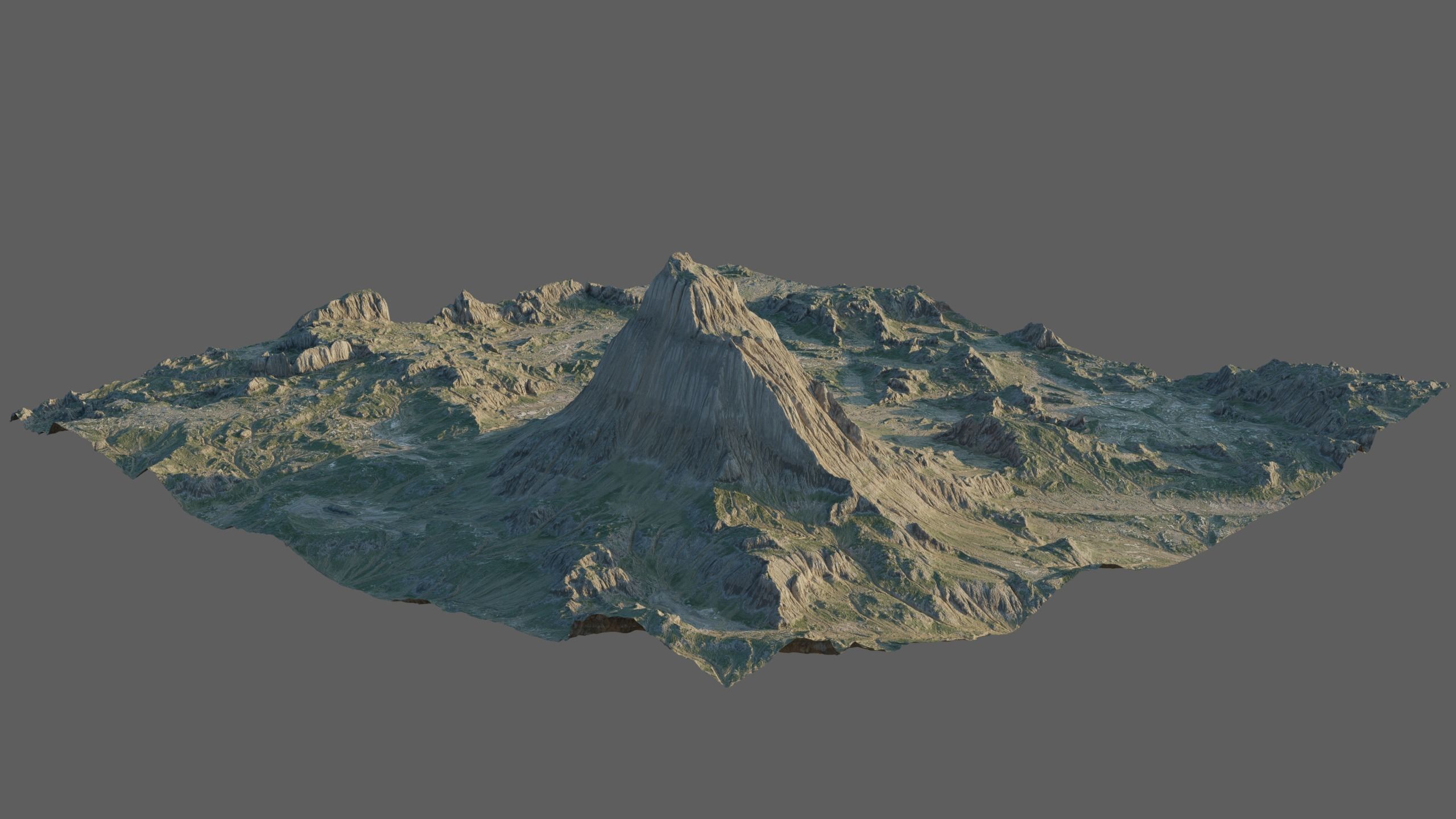 8K Mountain Valley Landscape 3D model_2