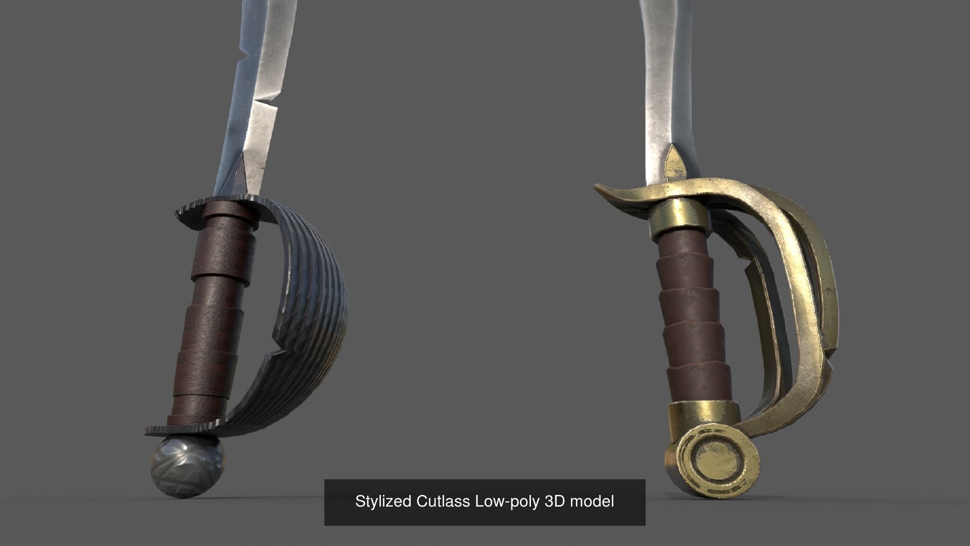 Stylized Cutlass Low-poly 3D model 3D Model Collection_5