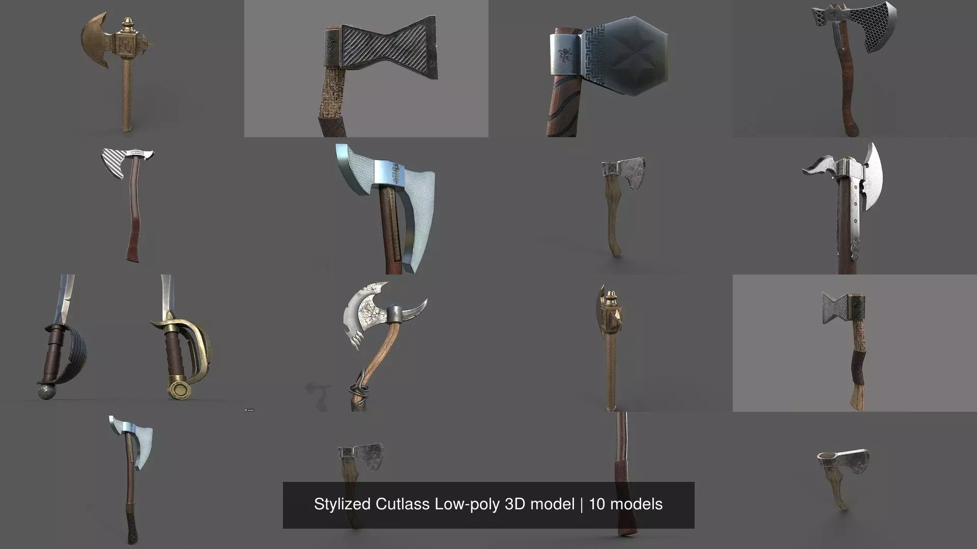 Stylized Cutlass Low-poly 3D model 3D Model Collection_0