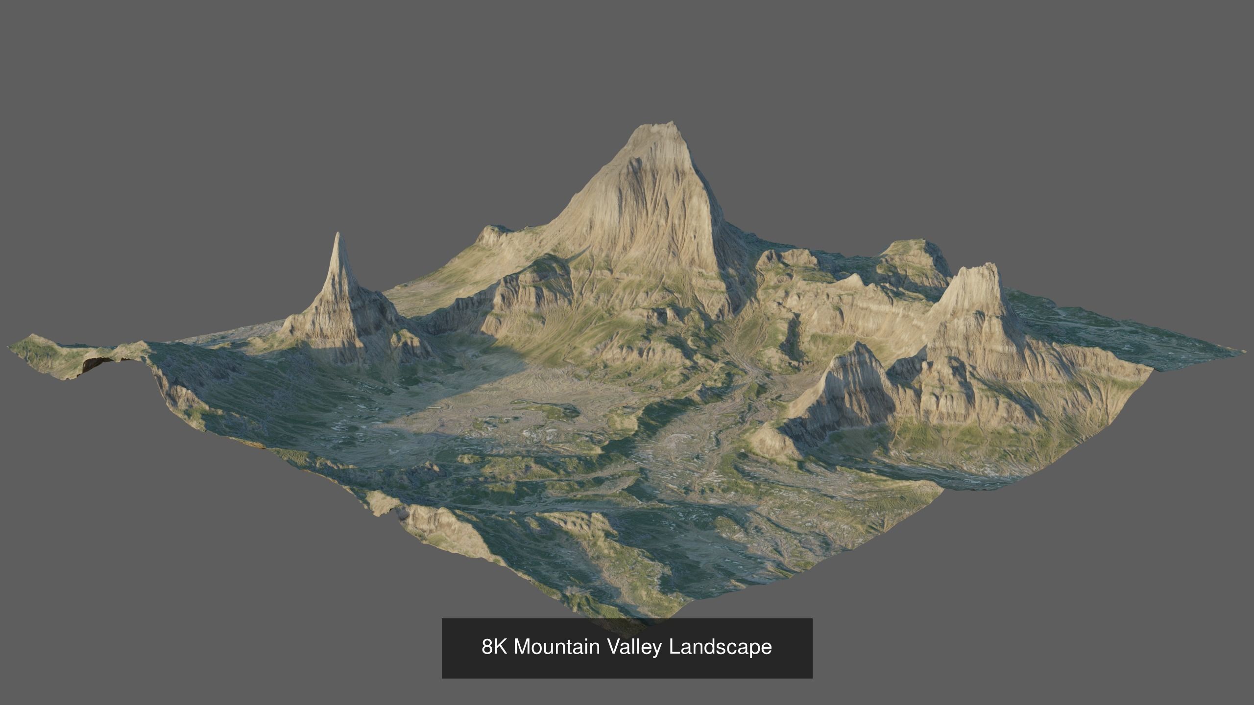 8K Valley Mountain Landscapes 3D Model Collection_1