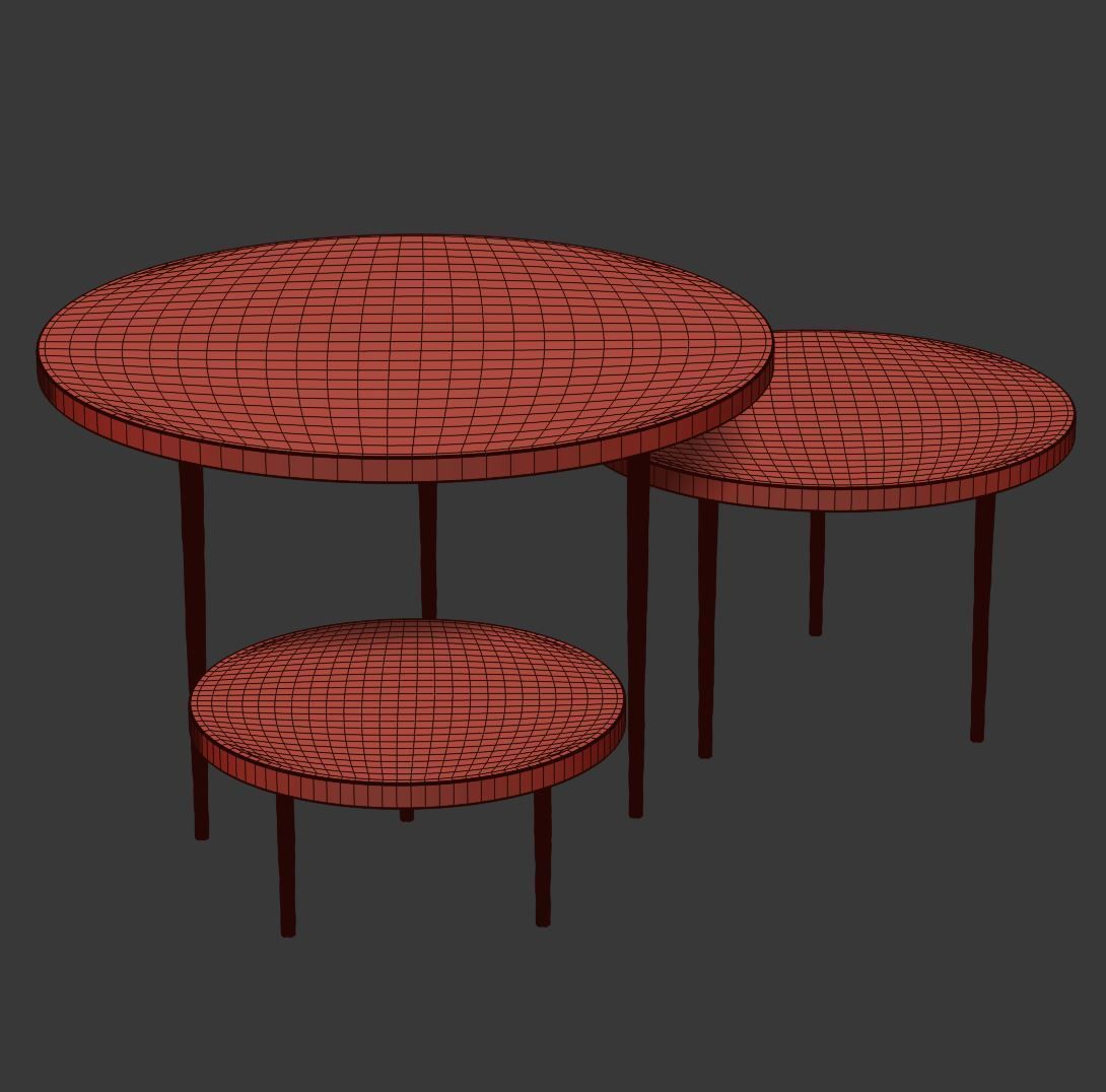Cuda round tables 3D model_4