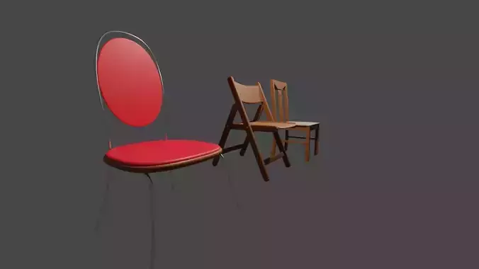 3 Chair Asset Pack Low-poly 3D model