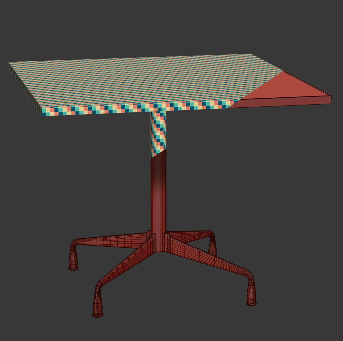 Fenix restaurant square table S90  3D model_3