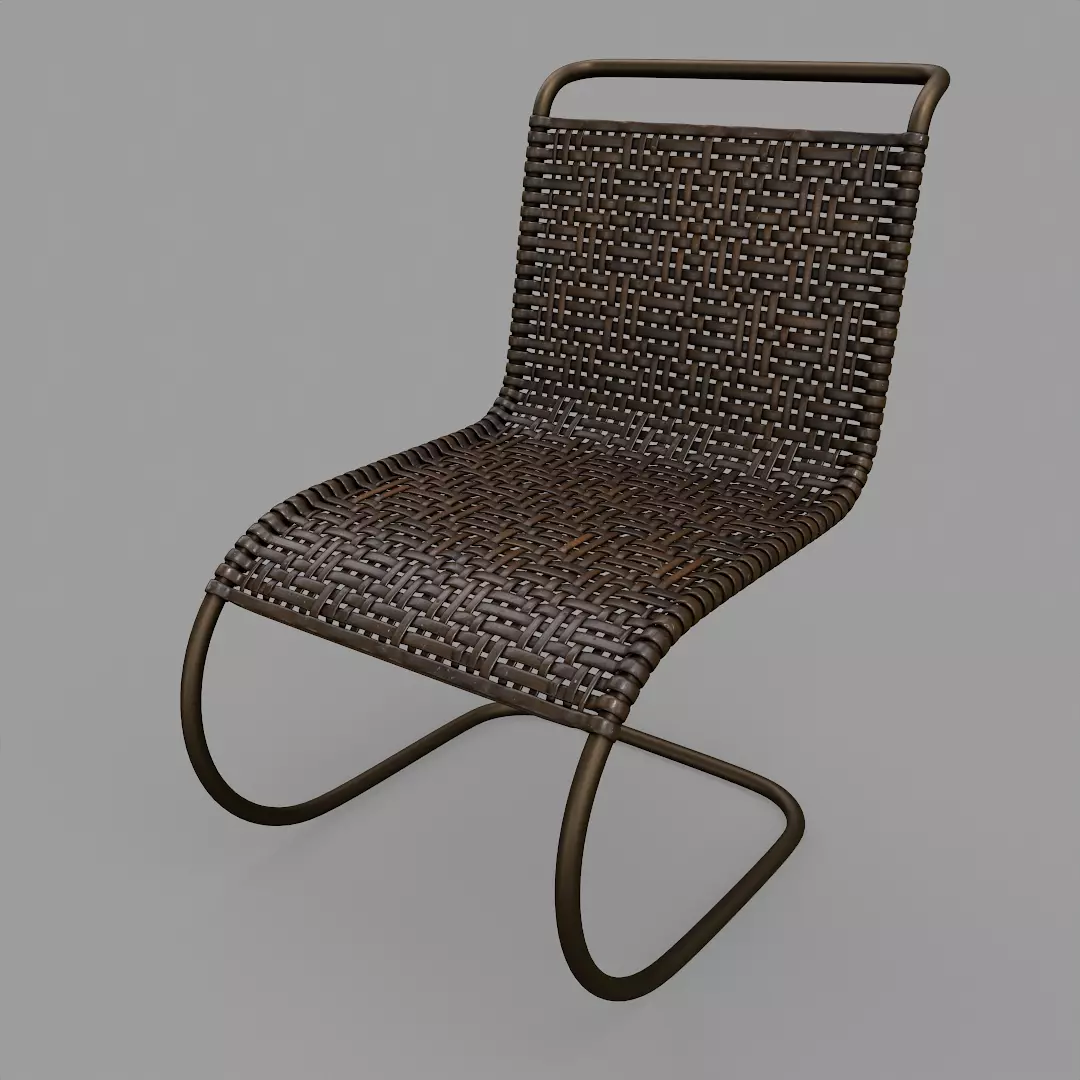 Rattan Chair Pbr 3D model
