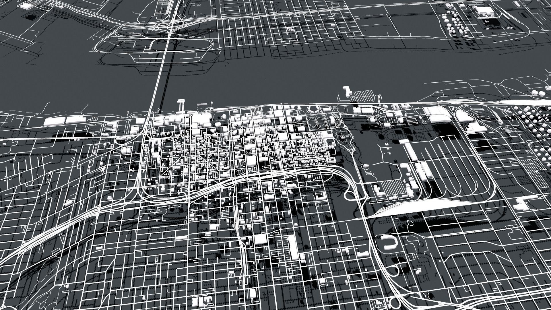 Cityscape Baton Rouge  Louisiana USA  3D model_2