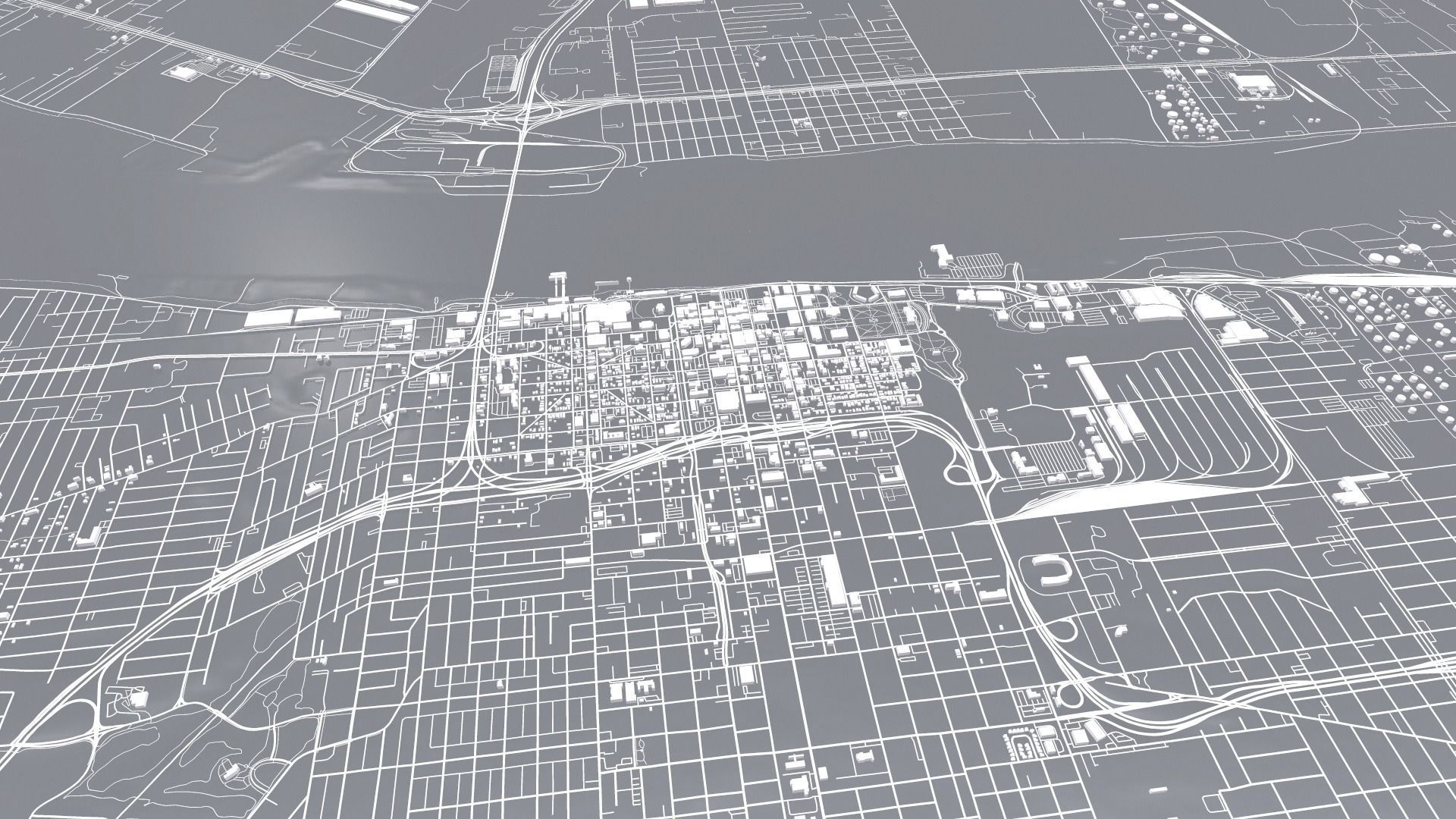 Cityscape Baton Rouge  Louisiana USA  3D model_5