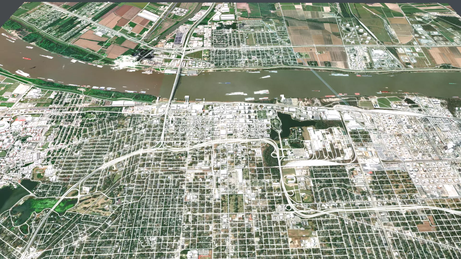 Cityscape Baton Rouge  Louisiana USA  3D model_0