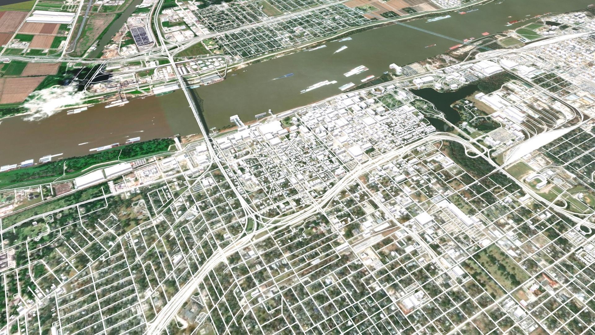 Cityscape Baton Rouge  Louisiana USA  3D model_7