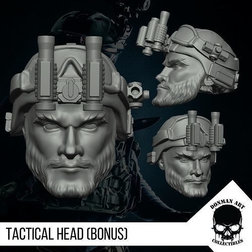 Tactical Head for 6 inch action figures 3D print model