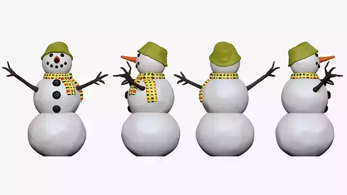 001360 snowman in green hat