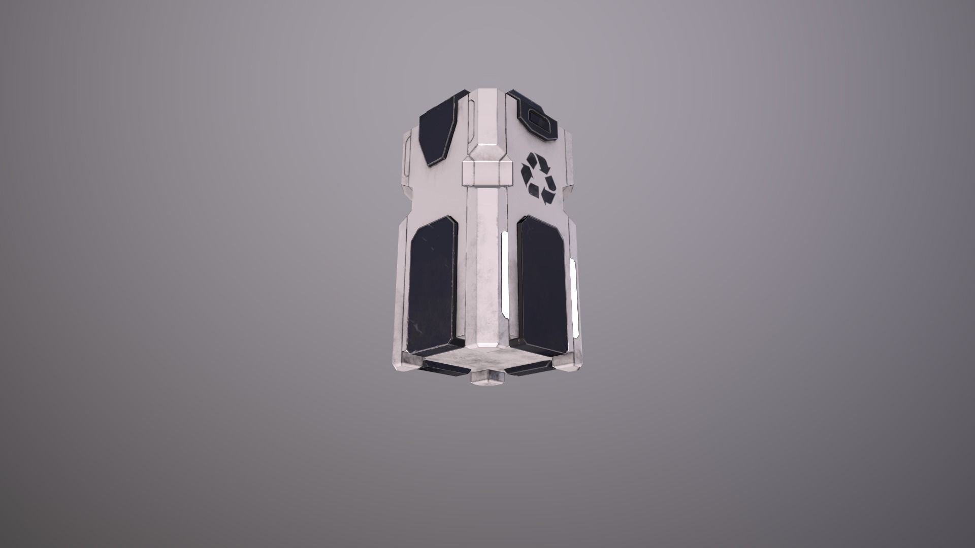 Garbage Container Sci-Fi Low-poly 3D model_5