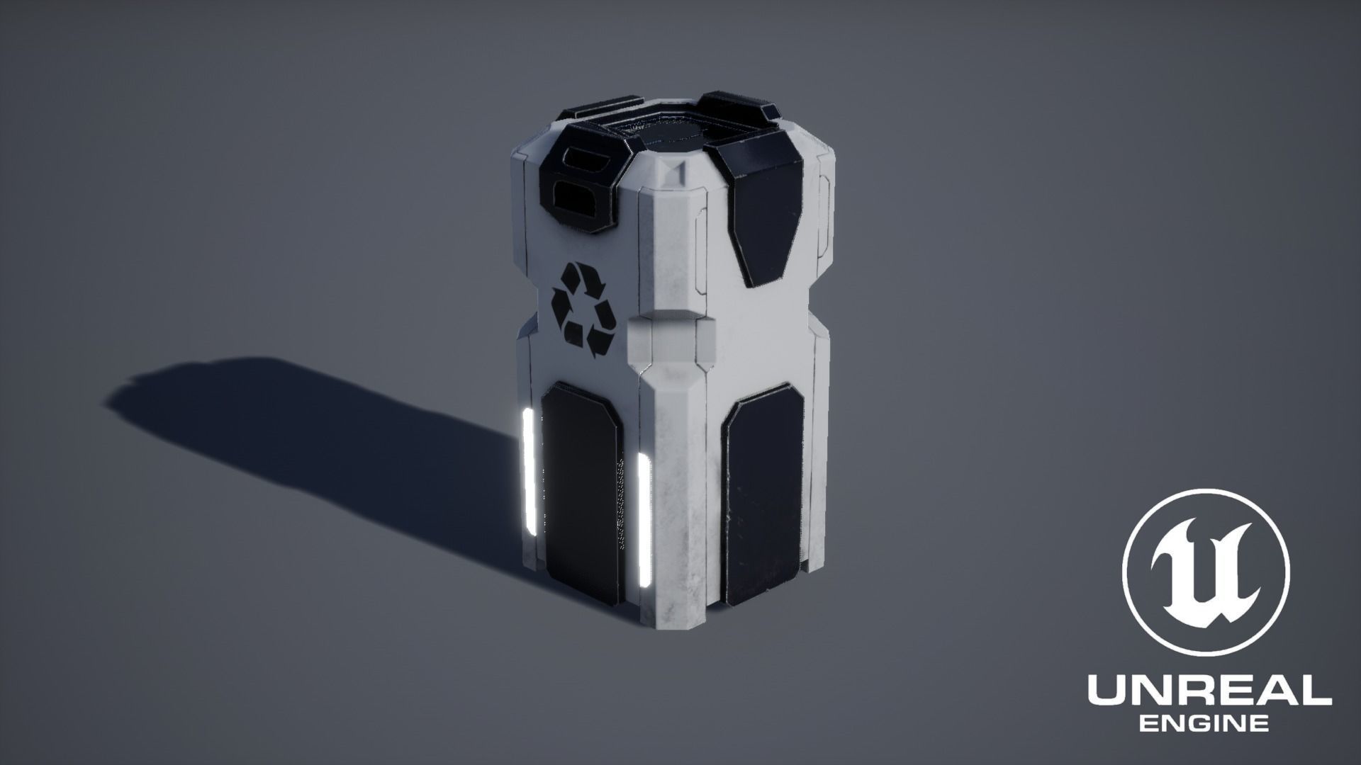 Garbage Container Sci-Fi Low-poly 3D model_8