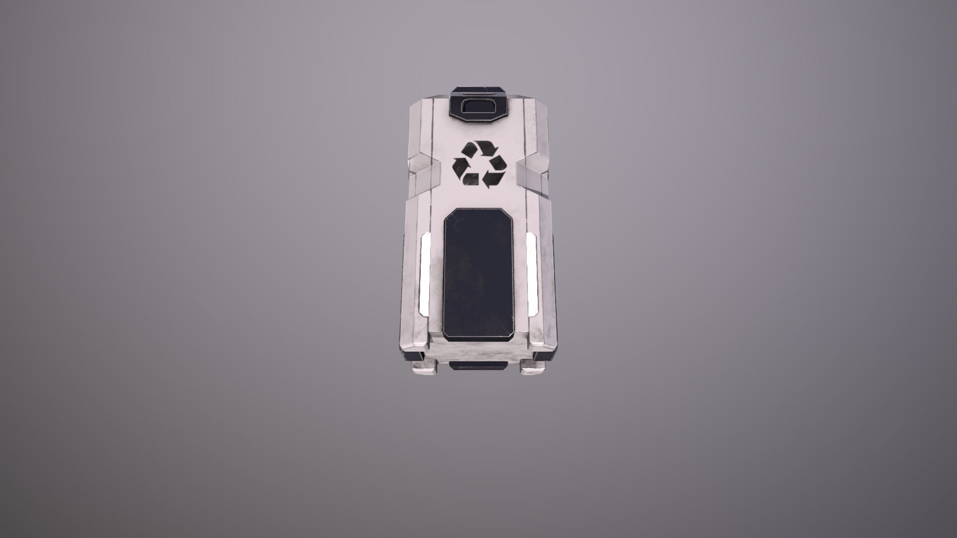 Garbage Container Sci-Fi Low-poly 3D model_7