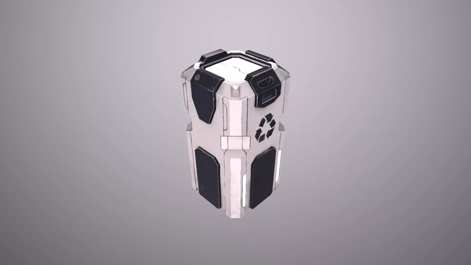 Garbage Container Sci-Fi Low-poly 3D model_0