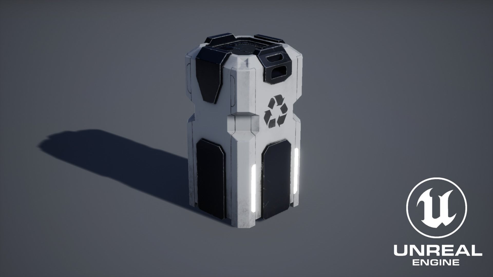 Garbage Container Sci-Fi Low-poly 3D model_9