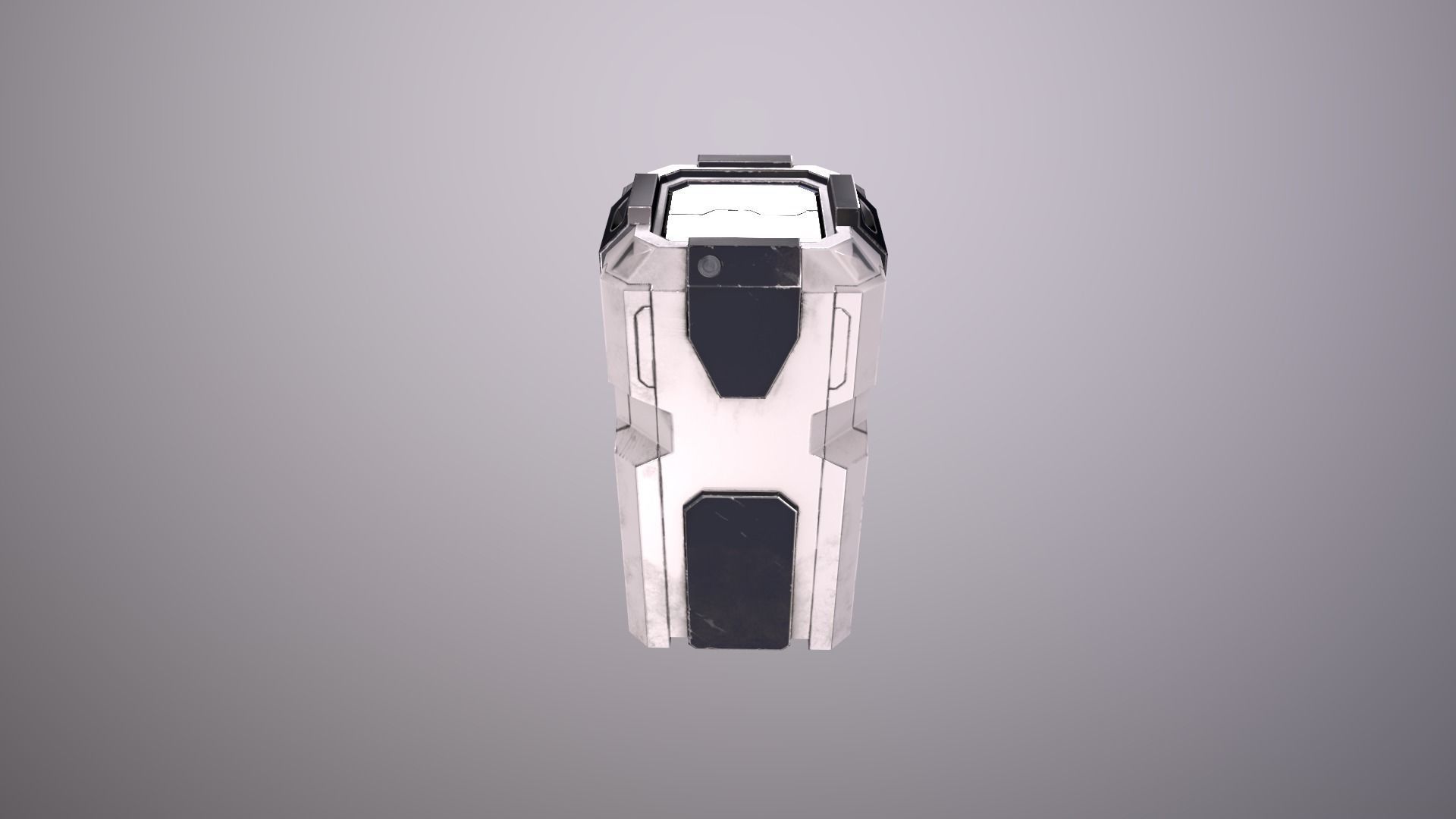 Garbage Container Sci-Fi Low-poly 3D model_2