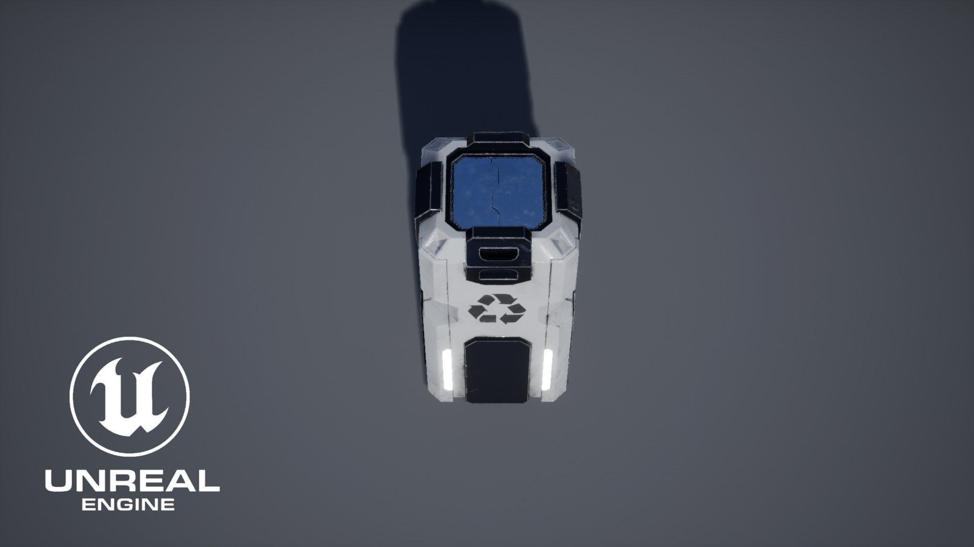 Garbage Container Sci-Fi Low-poly 3D model_10