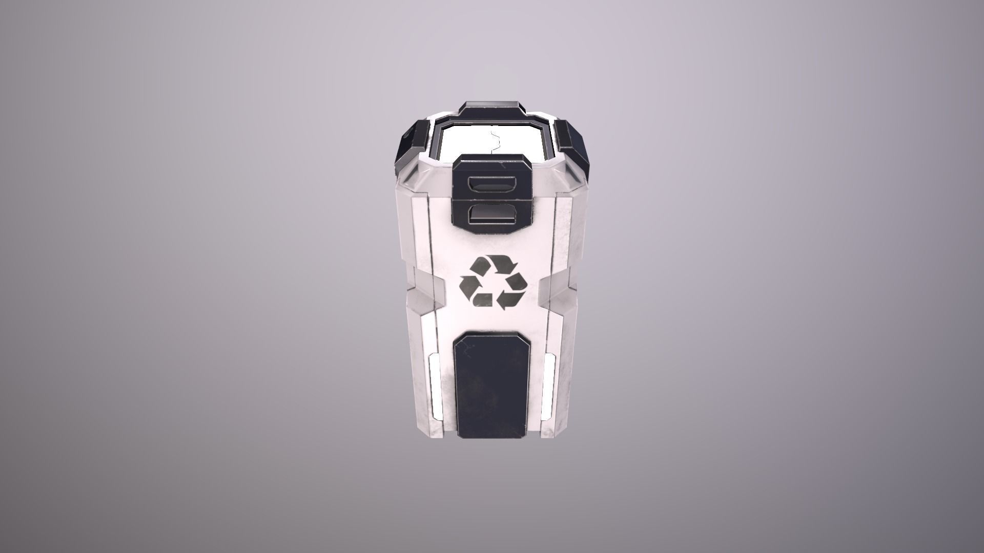 Garbage Container Sci-Fi Low-poly 3D model_3