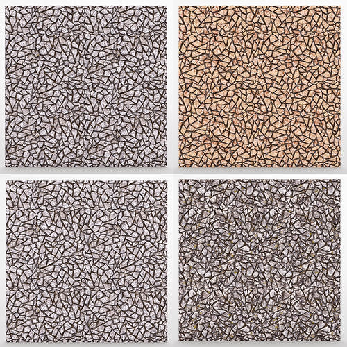 StoneWall 5 tile pattern Low-poly 3D model