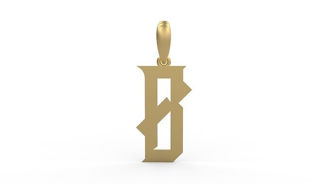 Initial Letters Pendant Crawler B 3D print model