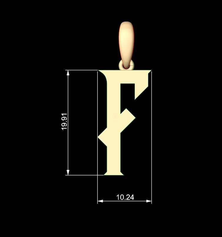 Initial Letters Pendant Crawler F 3D print model_4