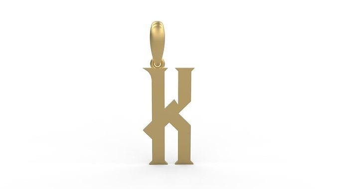 Initial Letters Pendant Crawler K 3D print model