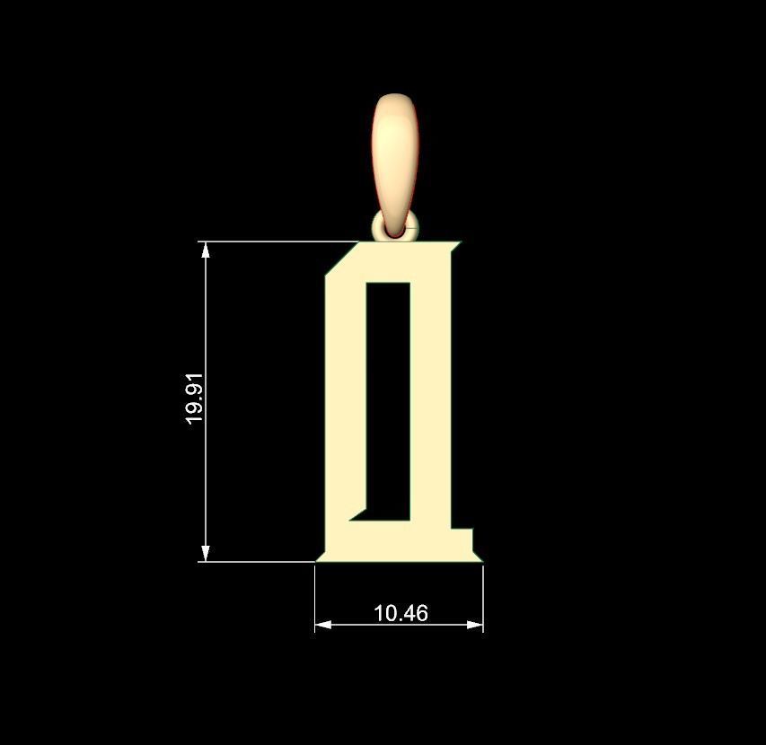 nitial Letters Pendant Crawler Q 3D print model_4