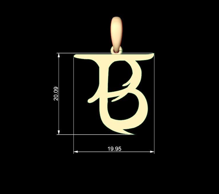 Initial Letters Pendant Creator Campo B 3D print model_4