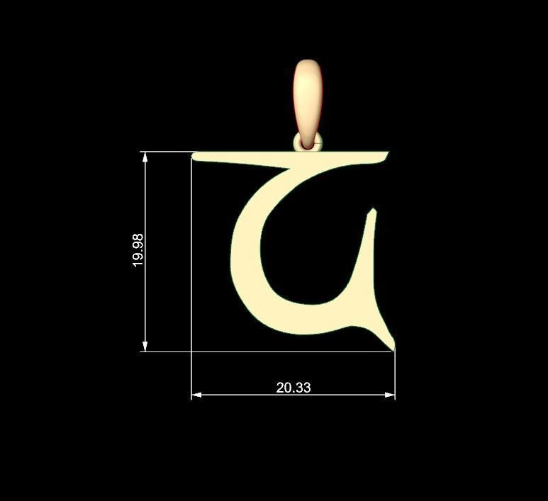 Initial Letters Pendant Creator Campo C 3D print model_5