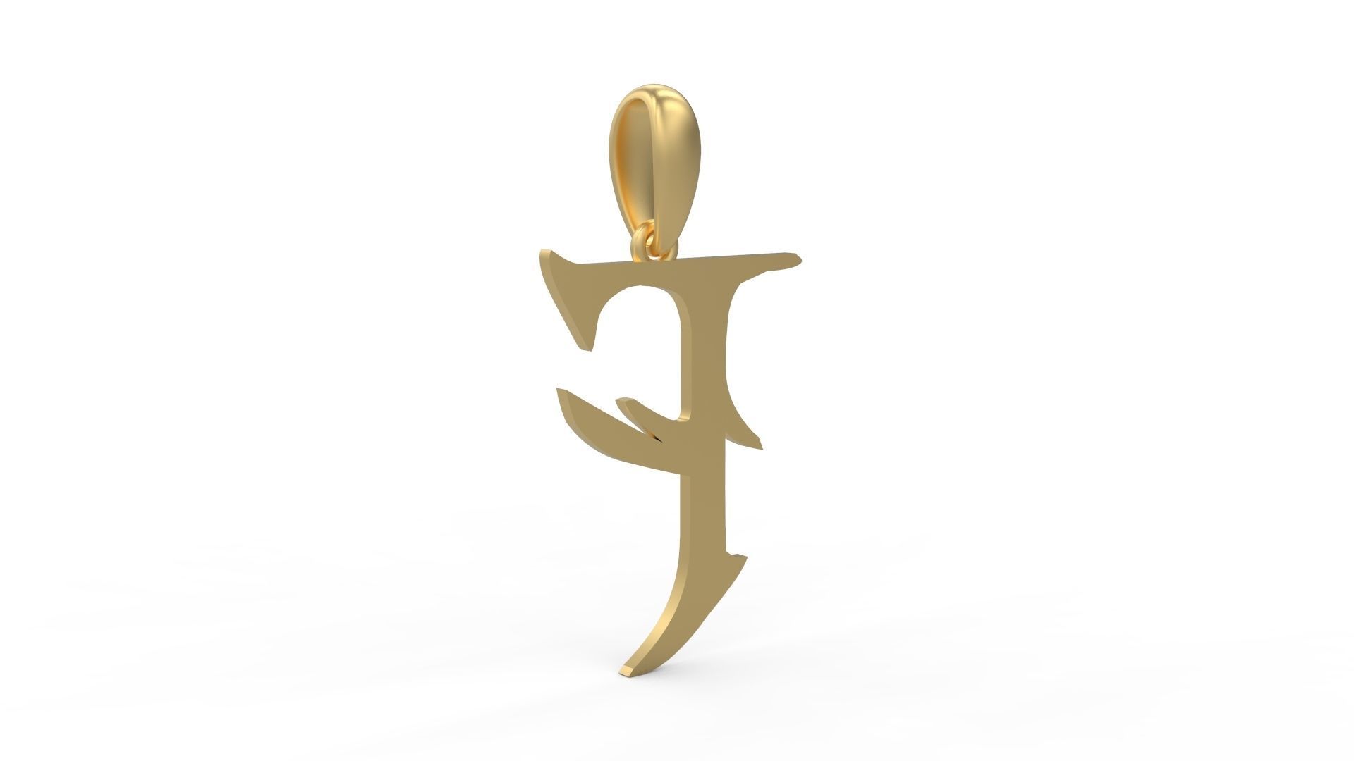 Initial Letters Pendant Creator Campo F 3D print model_3