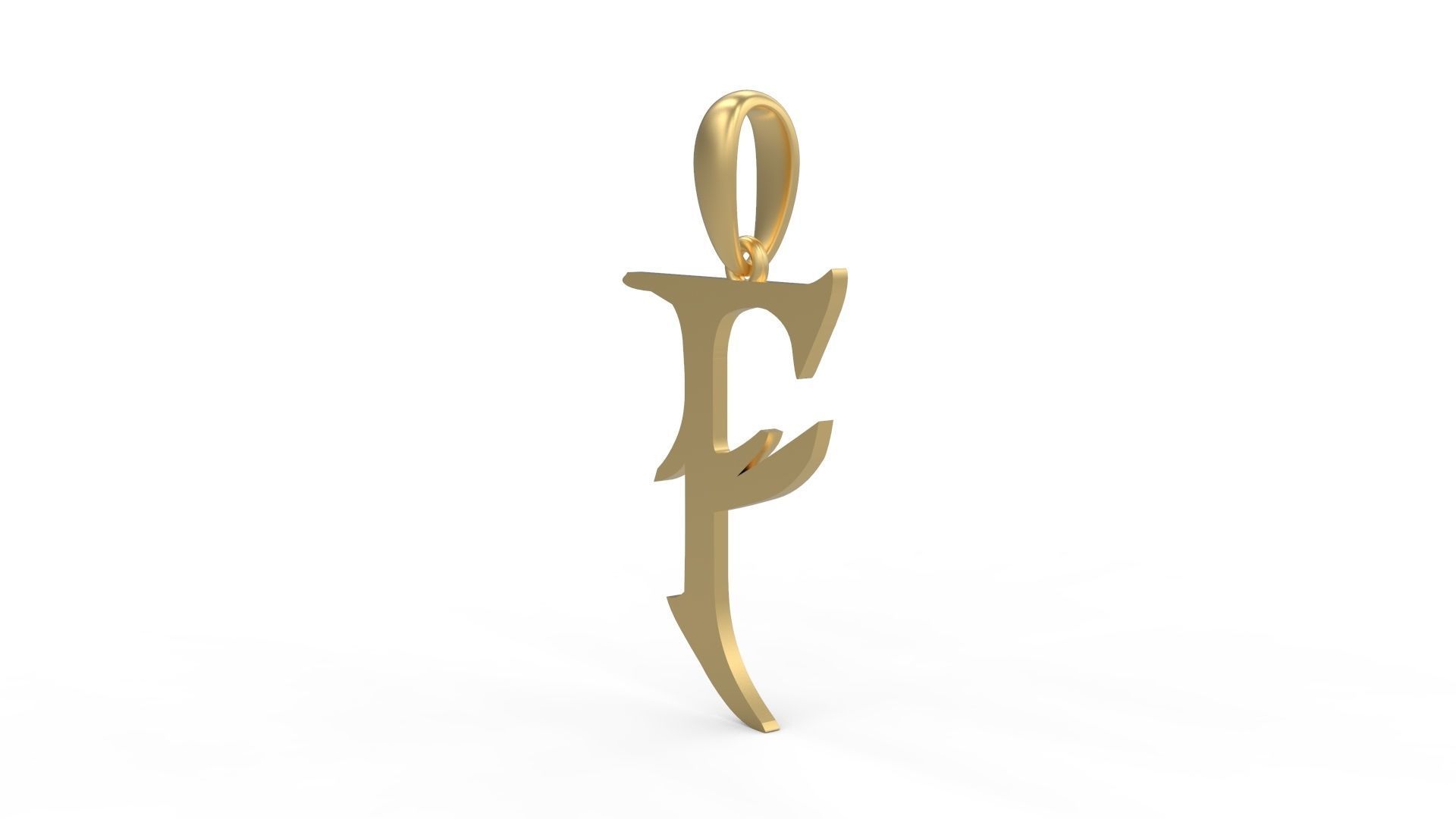 Initial Letters Pendant Creator Campo F 3D print model_1