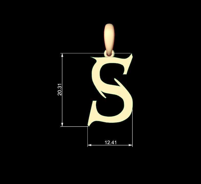 Initial Letters Pendant Creator Campo S 3D print model_4