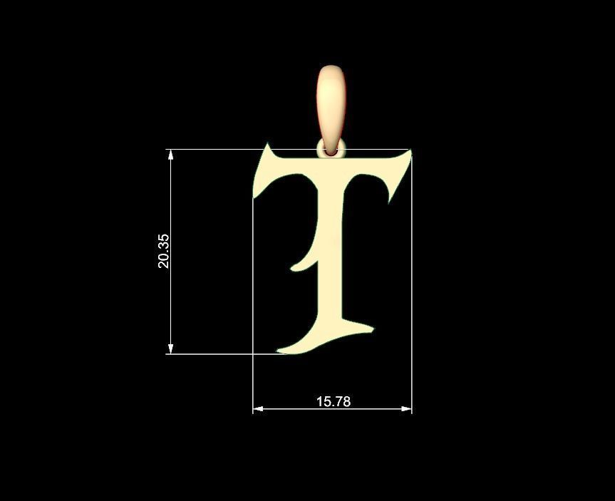 Initial Letters Pendant Creator Campo T 3D print model_4