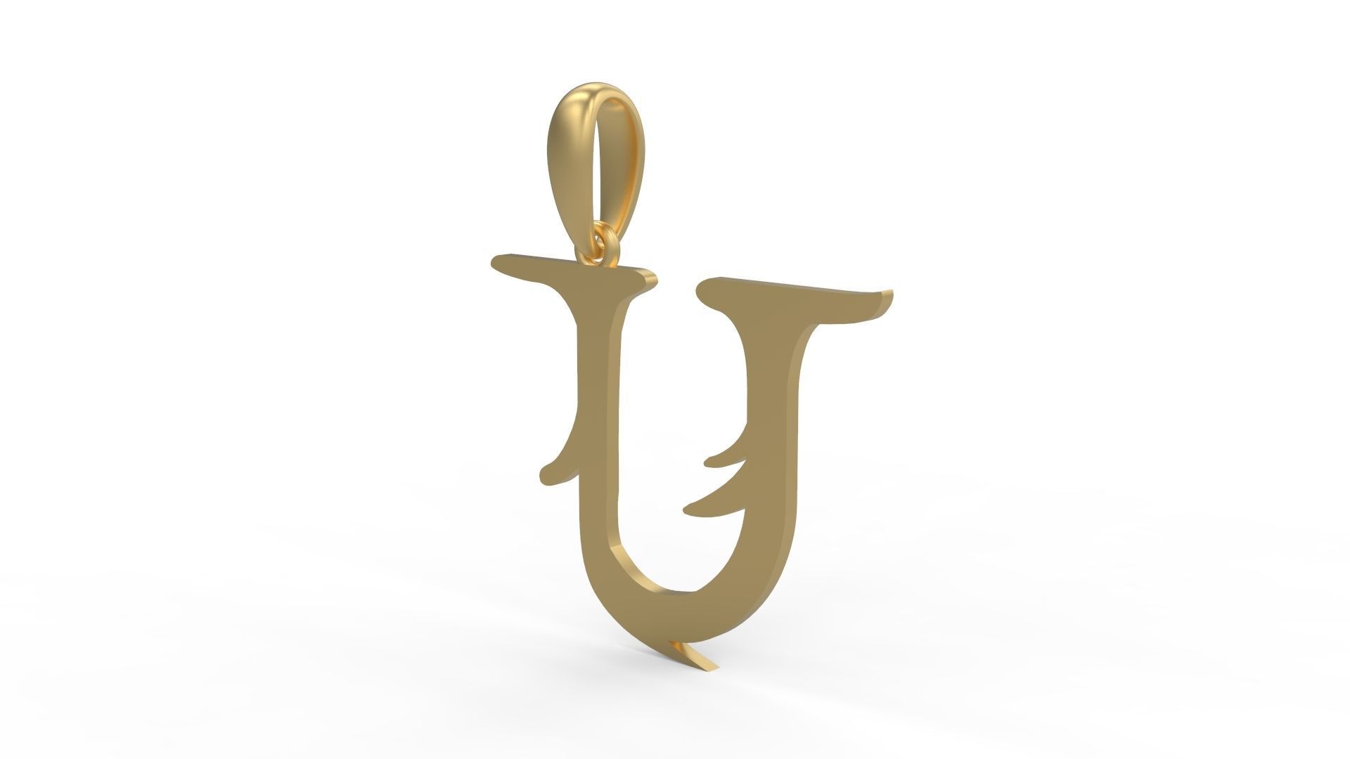 Initial Letters Pendant Creator Campo U 3D print model_1